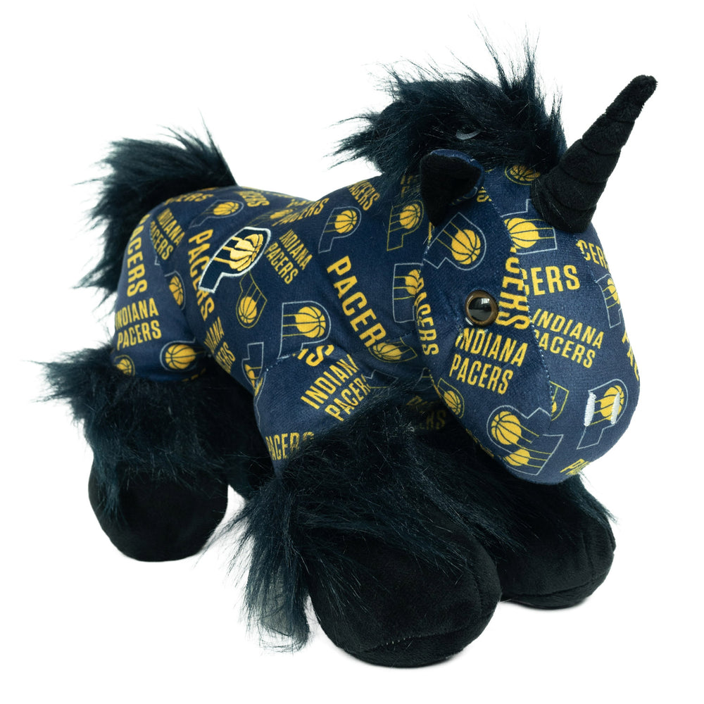 Indiana Pacers 9.5" Team Color Mini Print Unicorn Plush Doll in Navy by FOCO - Front View