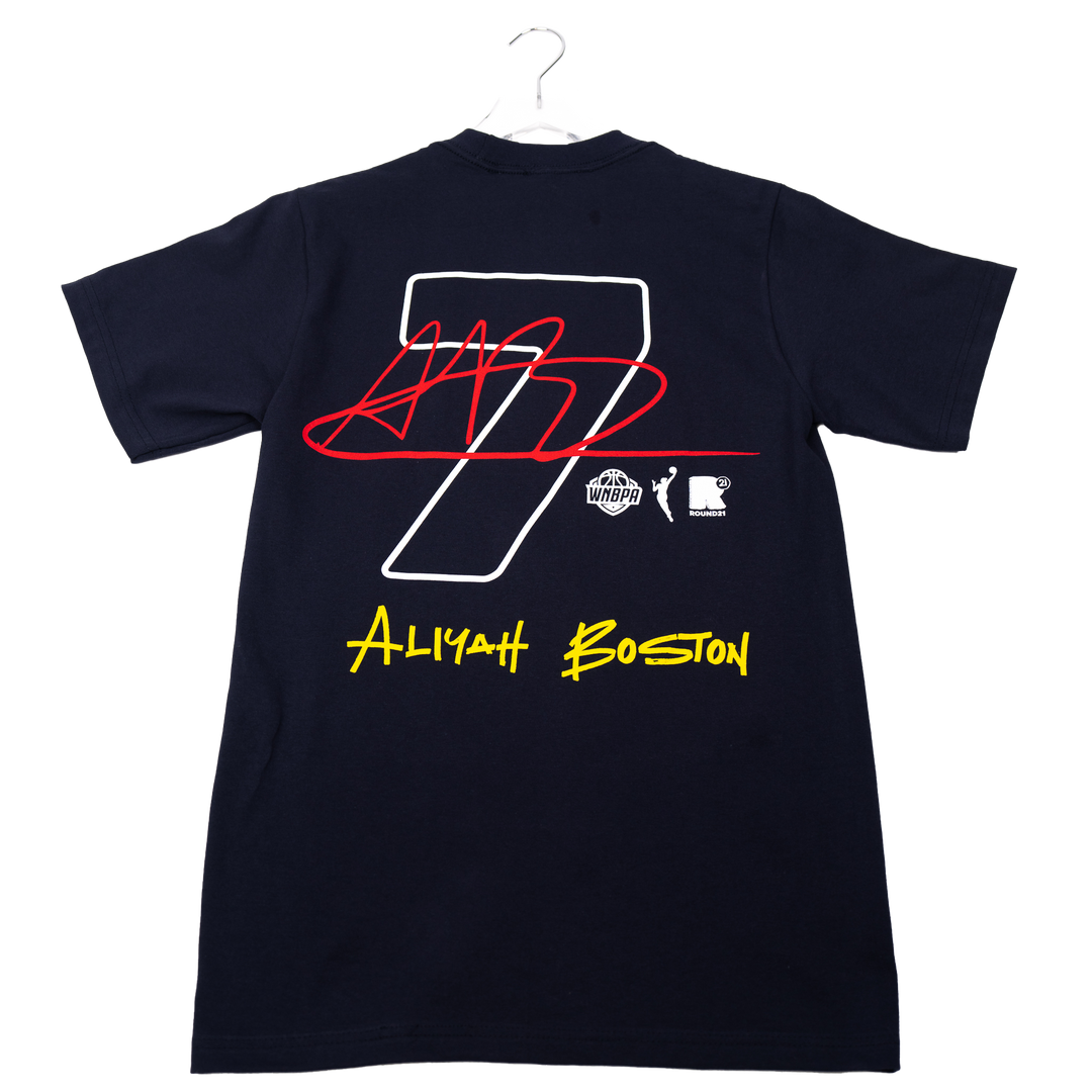 Adult Indiana Fever Aliyah Boston Signature Series T-shirt in Navy by Round21