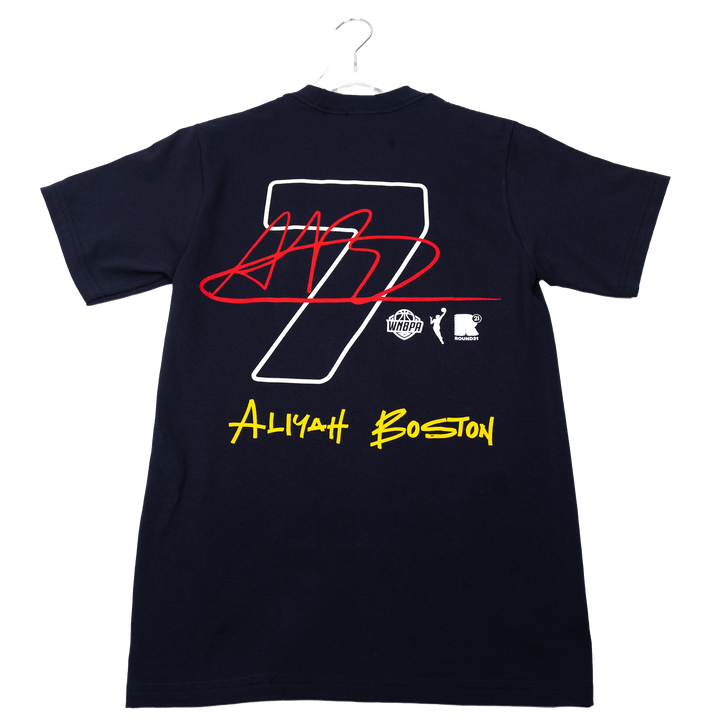 Adult Indiana Fever Aliyah Boston Signature Series T-shirt in Navy by Round21