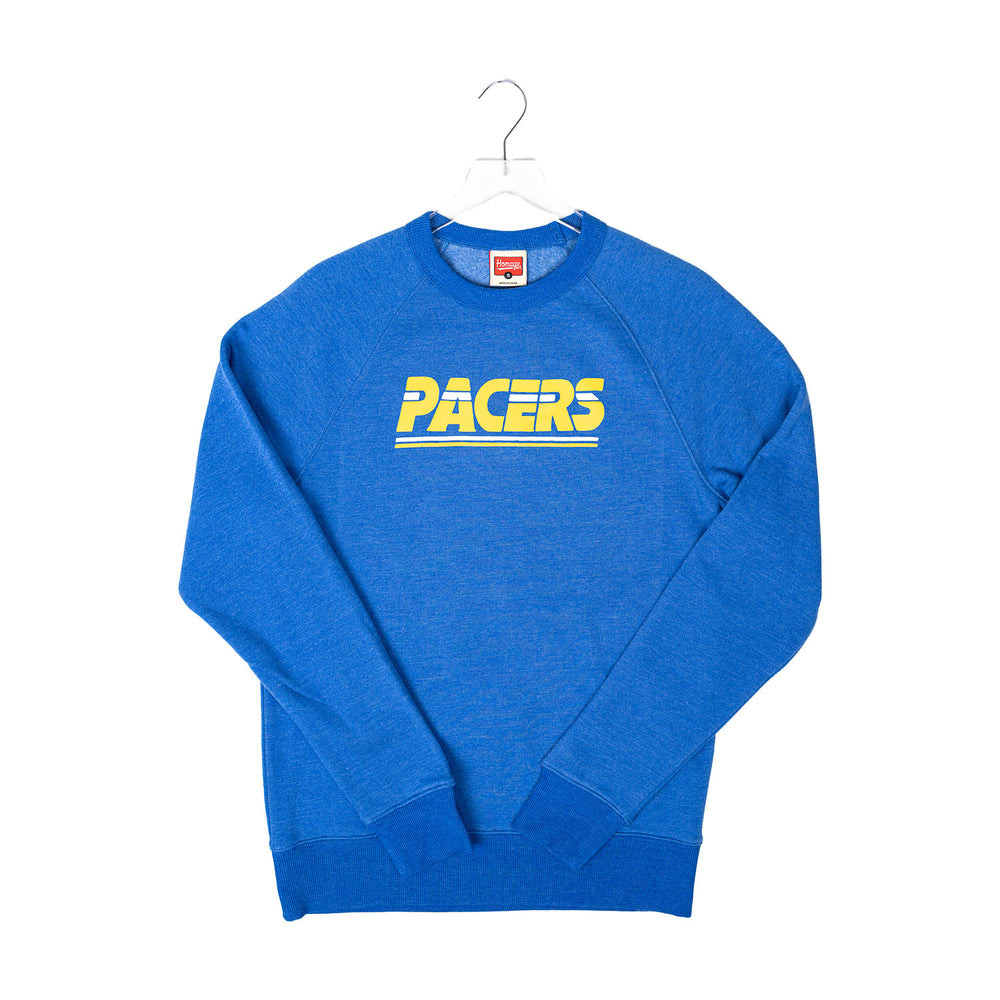 Adult Indiana Pacers Hardwood Classic Wordmark Crewneck Sweatshirt in Royal by Homage