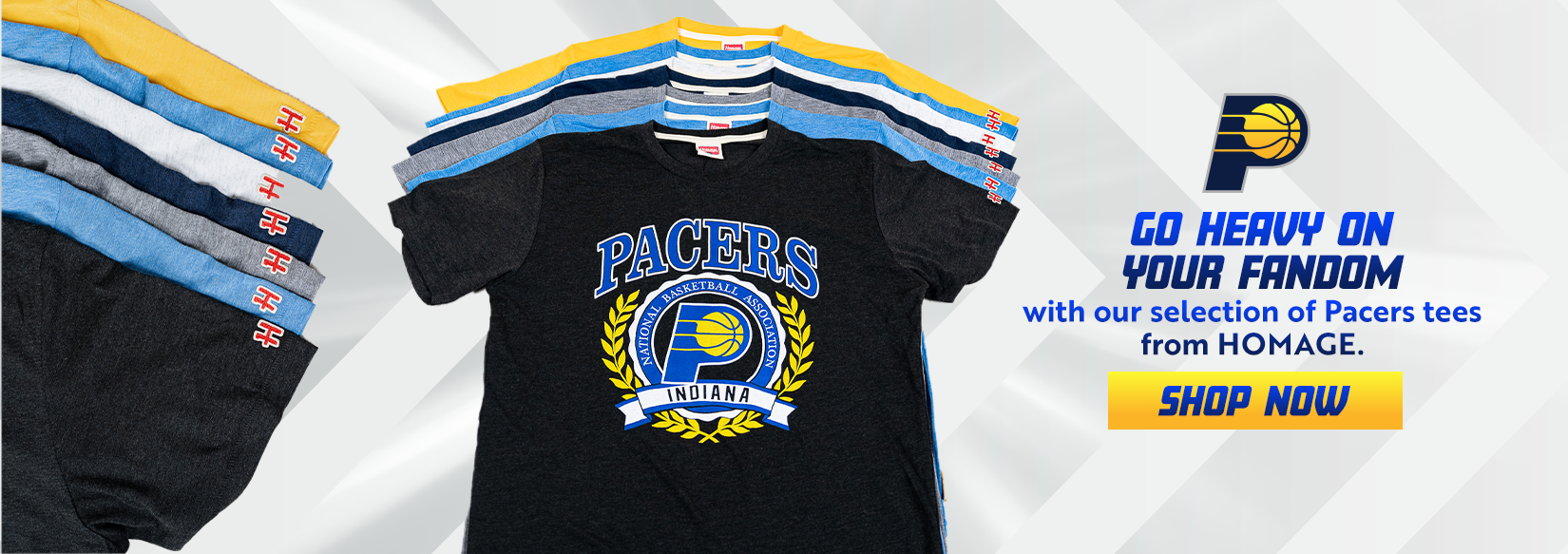 Go Heavy On Your Fandom with our selection of Pacers tees from HOMAGE SHOP NOW