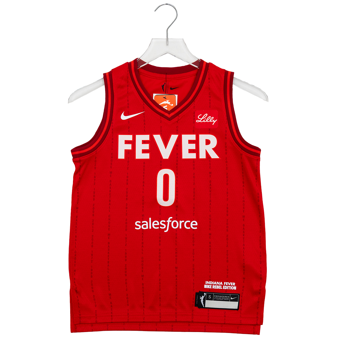 Youth Indiana Fever #0 Kelsey Mitchell Rebel Swingman Jersey in Red by Nike
