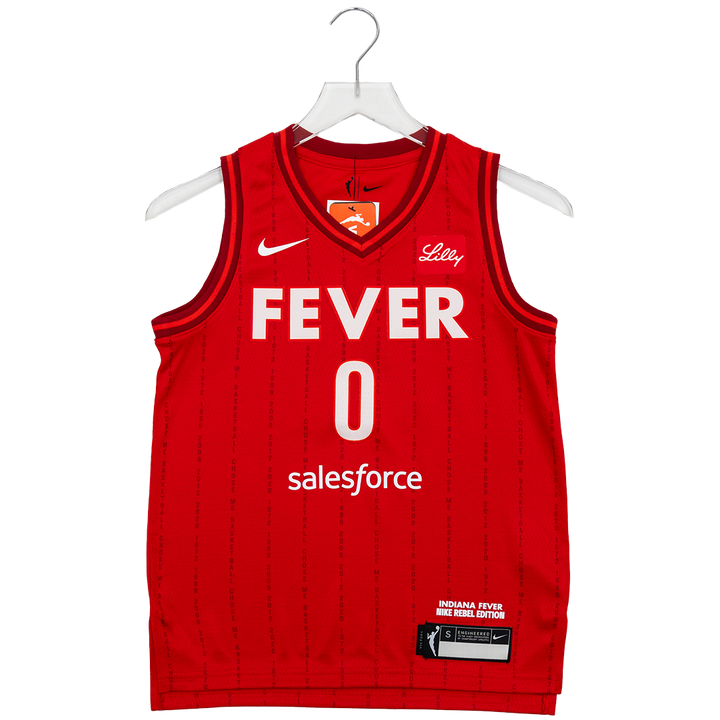 Youth Indiana Fever #0 Kelsey Mitchell Rebel Swingman Jersey in Red by Nike