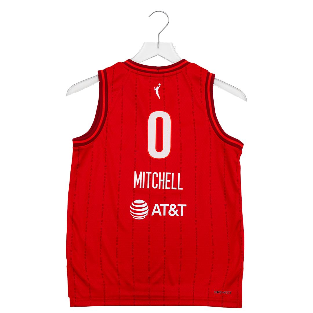 Youth Indiana Fever #0 Kelsey Mitchell Rebel Swingman Jersey in Red by Nike