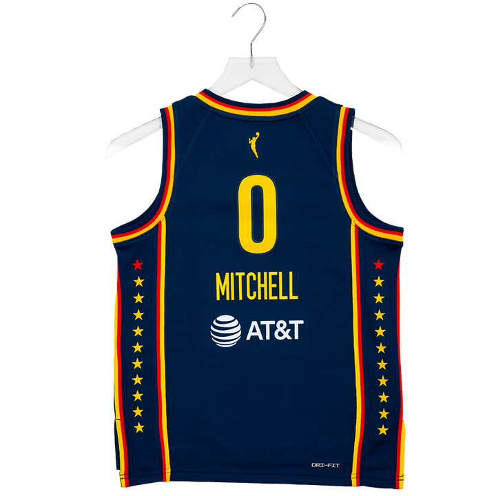 Youth Indiana Fever #0 Kelsey Mitchell Explorer Swingman Jersey in Navy by Nike