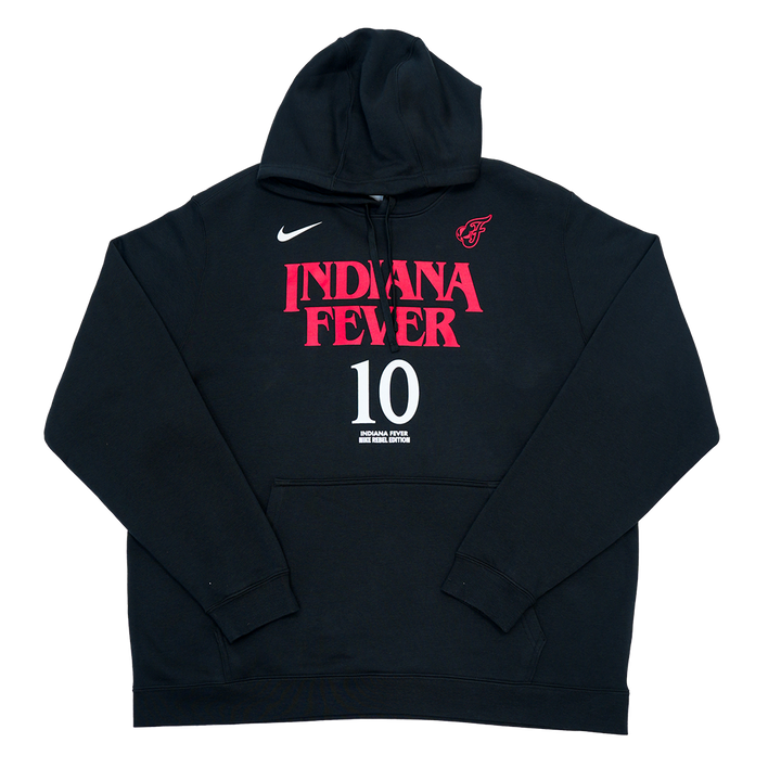 Adult Indiana Fever #10 Lexie Hull Stranger Things Rebel Name and Number Hooded Sweatshirt in Black by Nike