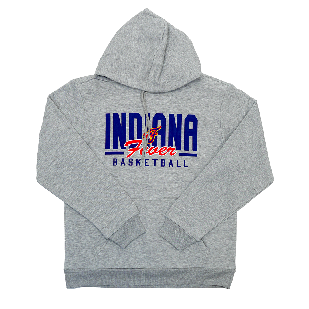 Adult Indiana Fever IND Basketball Hooded Sweatshirt in Heather Grey by Fever Team Store