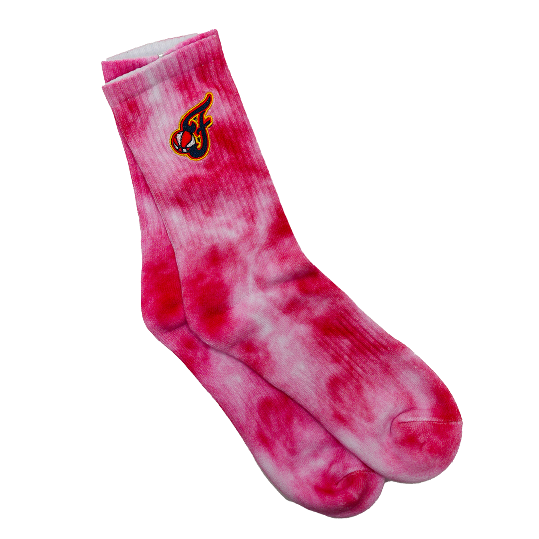 Adult Indiana Fever Tie Dye Sock in Red by Terez