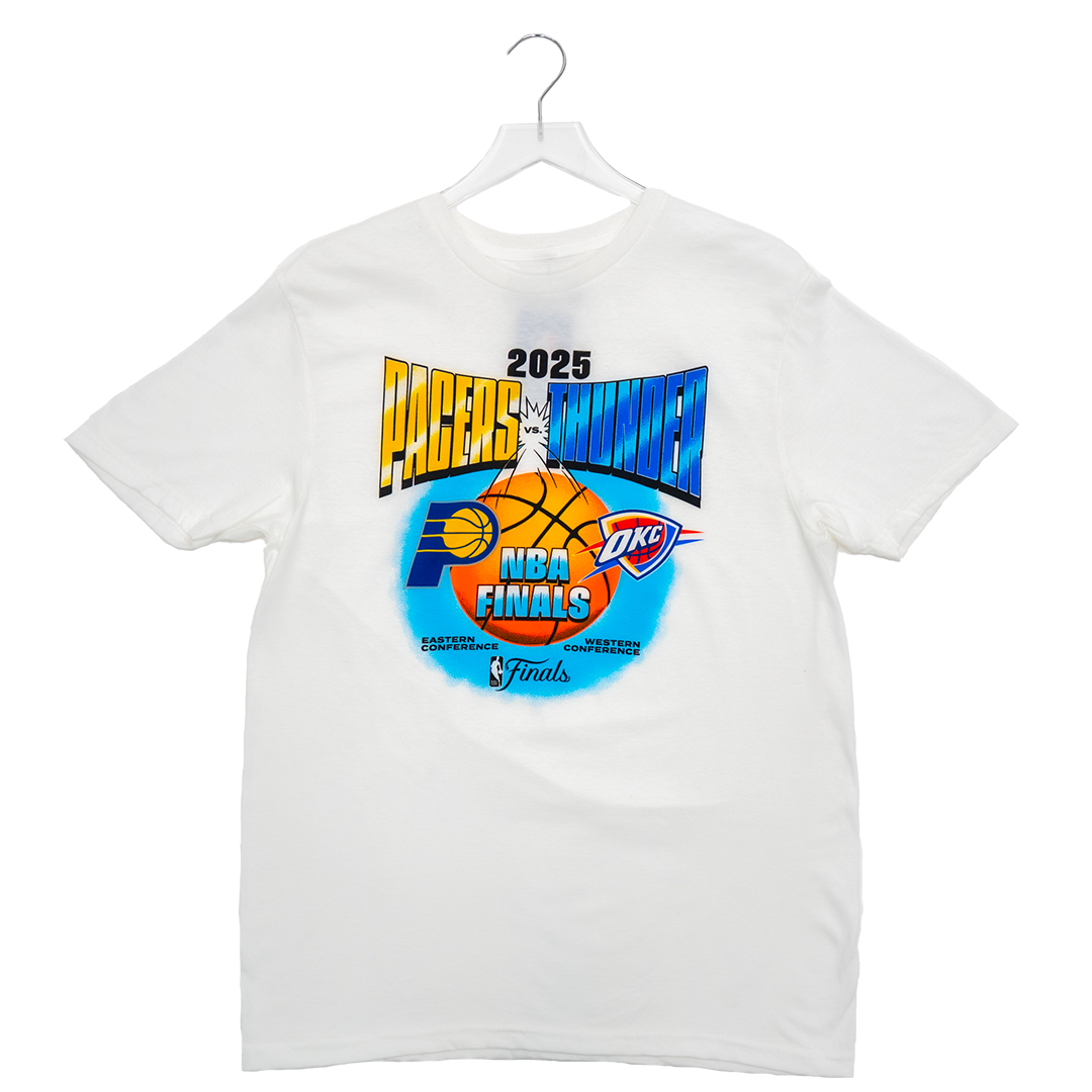 Adult Indiana Pacers 2025 NBA Finals Match Up T-shirt in White by Pacers Team Store