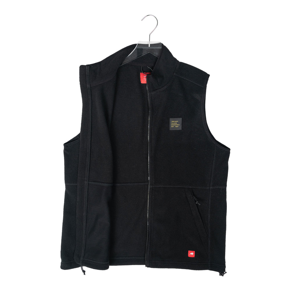 Adult Indiana Pacers Payson Full Zip Fleece Vest by Sportiqe - Front Unzipped View