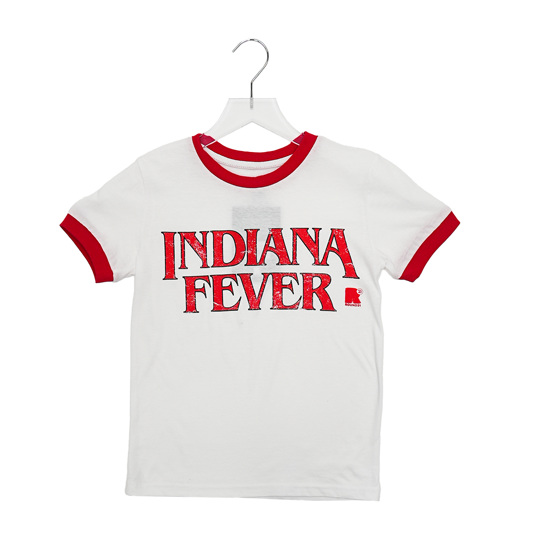 Youth Indiana Fever Stranger Things Hawkins High Ringer T-shirt in White by Round21