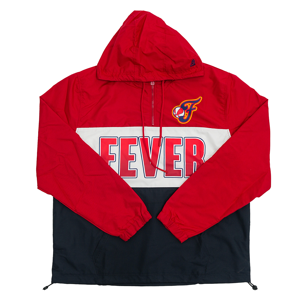 Adult Indiana Fever 1/4 Zip Leisure Lightweight Jacket in Red by New Era