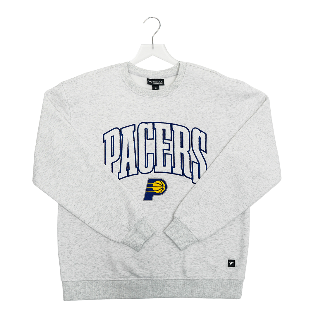 Women's Indiana Pacers Lace Crewneck Sweatshirt in Grey by Wild Collective