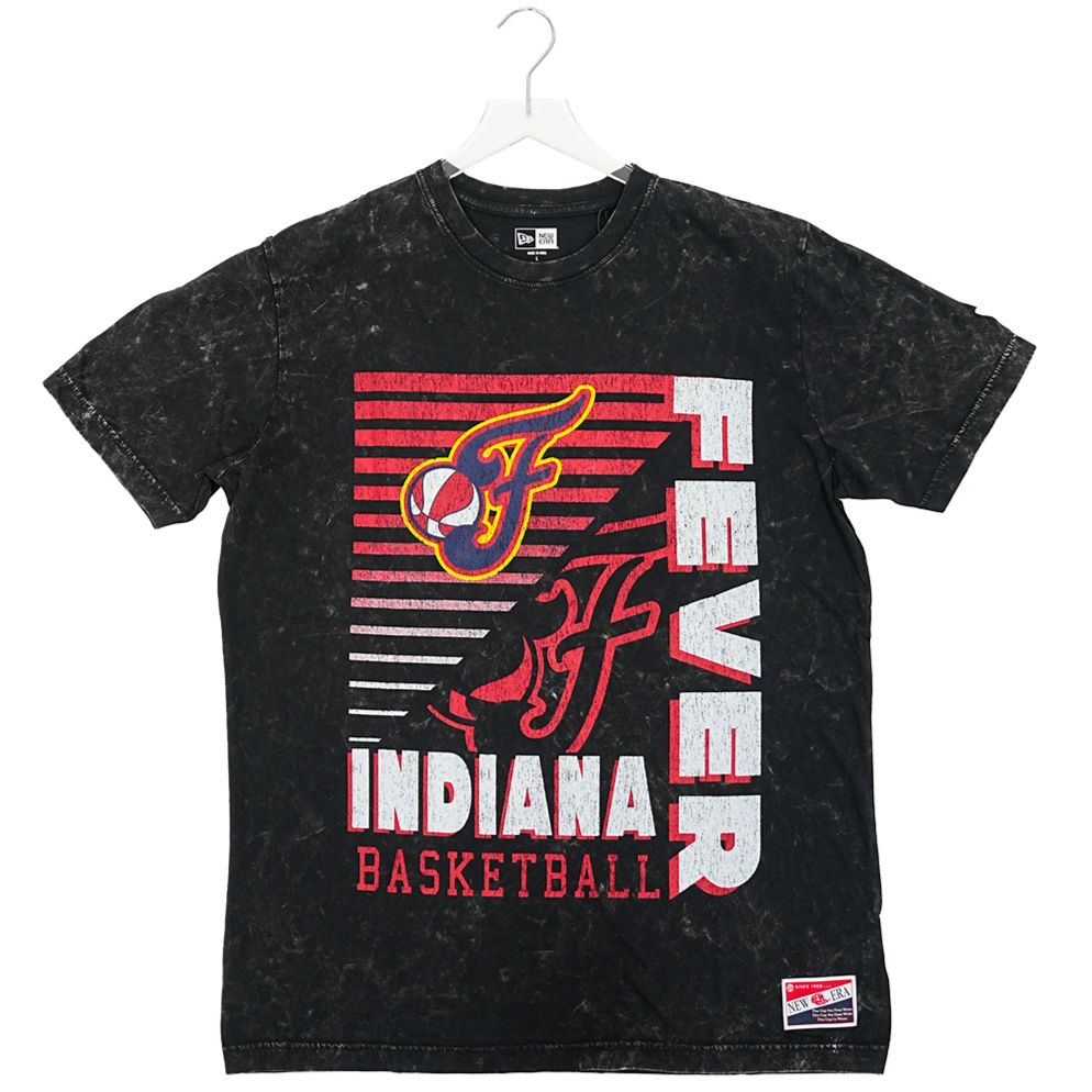 Adult Indiana Fever Short Sleeve Throwback T-Shirt in Black by New Era