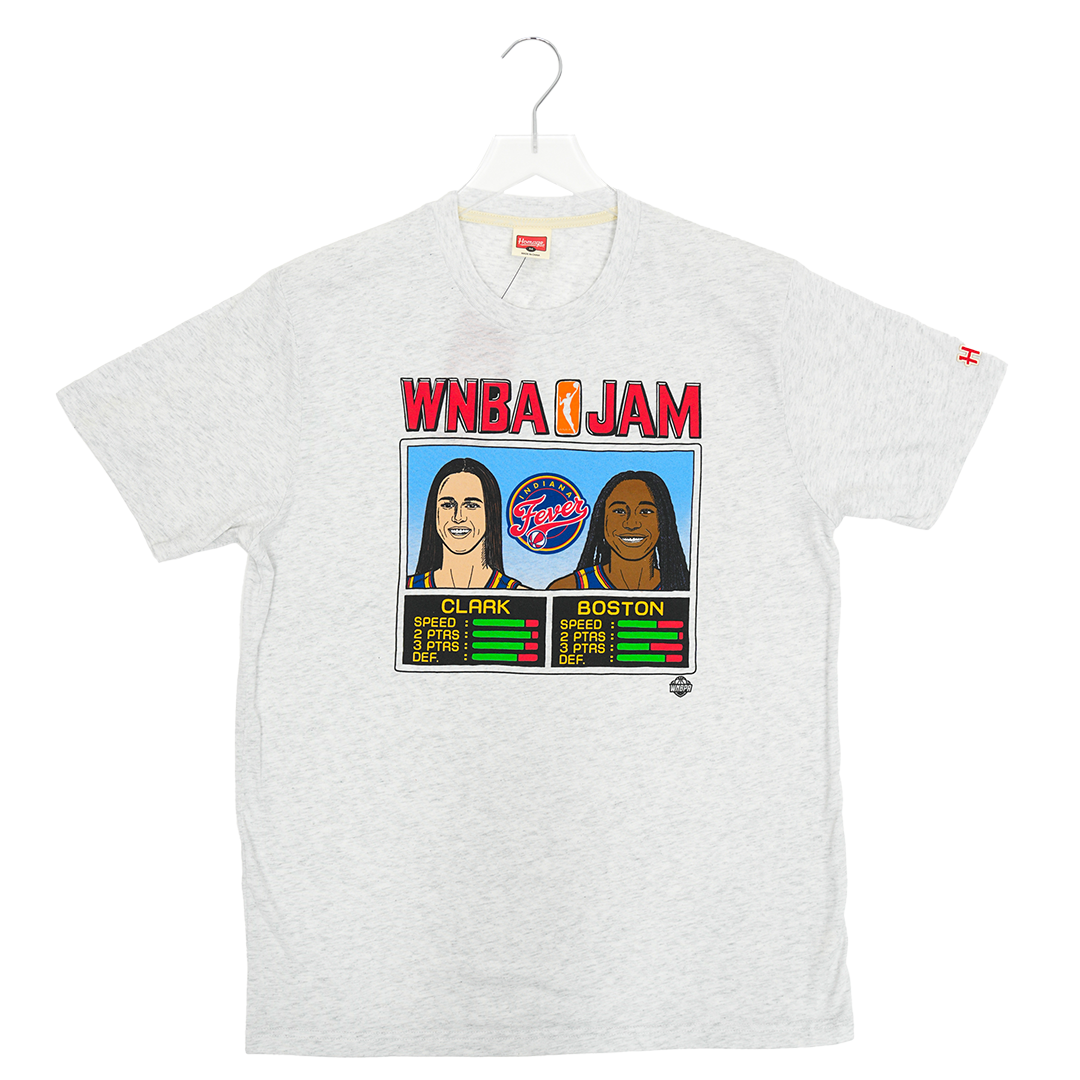 Adult Indiana Fever Caitlin Clark x Aliyah Boston WNBA Jam T-shirt in Grey by Homage