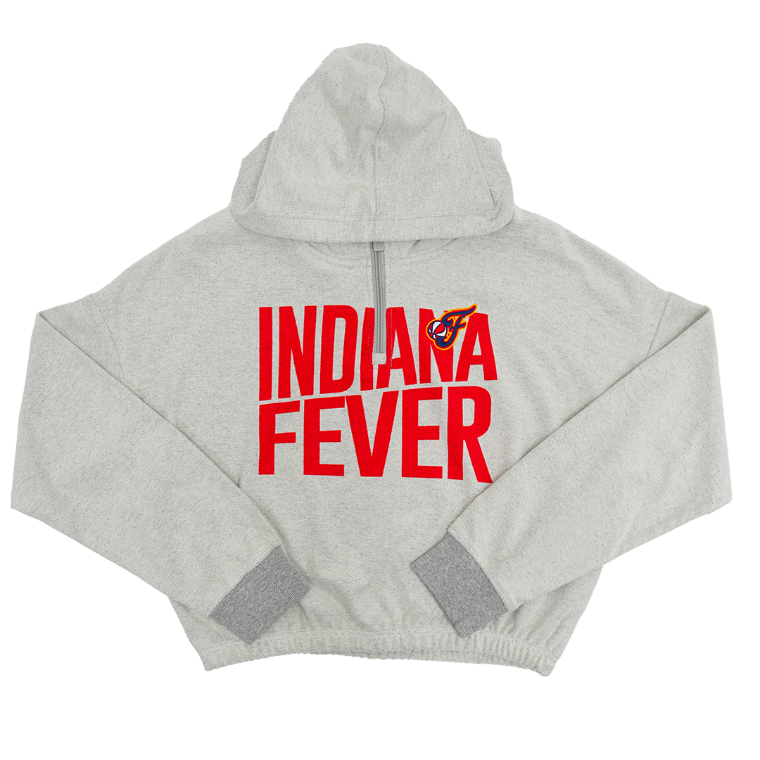 Women's Indiana Fever 1/4 Zip French Terry Pullover in Natural by New Era