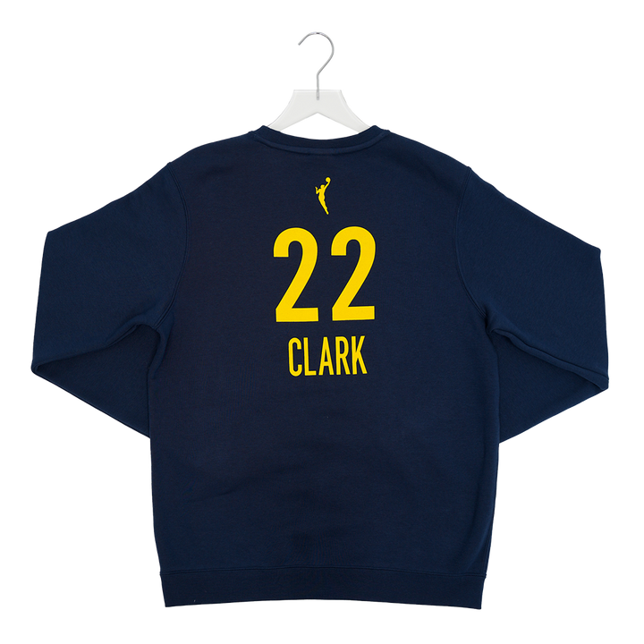 Adult Indiana Fever #22 Caitlin Clark Explorer Name and Number Crewneck Sweatshirt in Navy by Nike