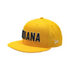 Adult Indiana Pacers 23-24' Statement 9FIFTY Hat in Gold by New Era - Angled Left Side View