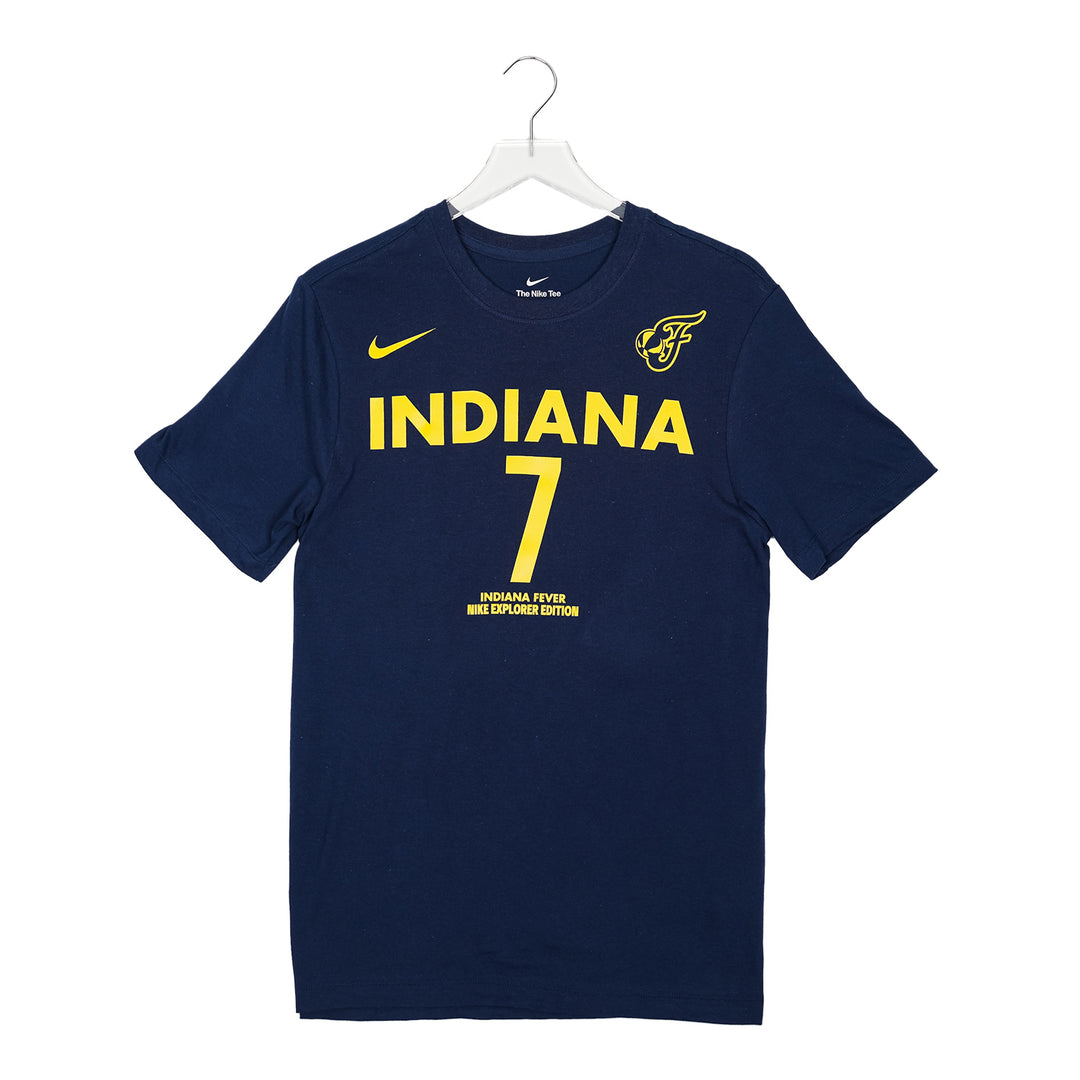 Adult Indiana Fever #7 Aliyah Boston Explorer Name and Number T-Shirt in Navy by Nike