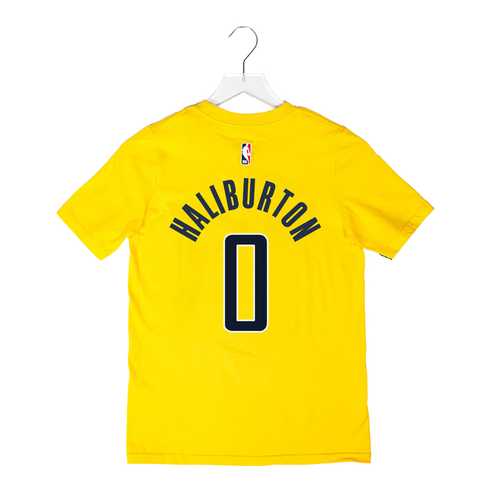 Youth Indiana Pacers #0 Tyrese Haliburton Statement Name and Number T-Shirt by Jordan
