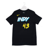 Adult Indiana Pacers #43 Pascal Siakam 23-24' CITY EDITION Name and Number T-shirt in Black by Nike - Front View