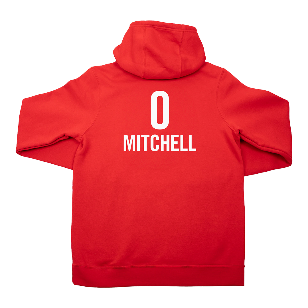 Adult Indiana Fever #0 Kelsey Mitchell Rebel Name and Number Sweatshirt in Red by Nike