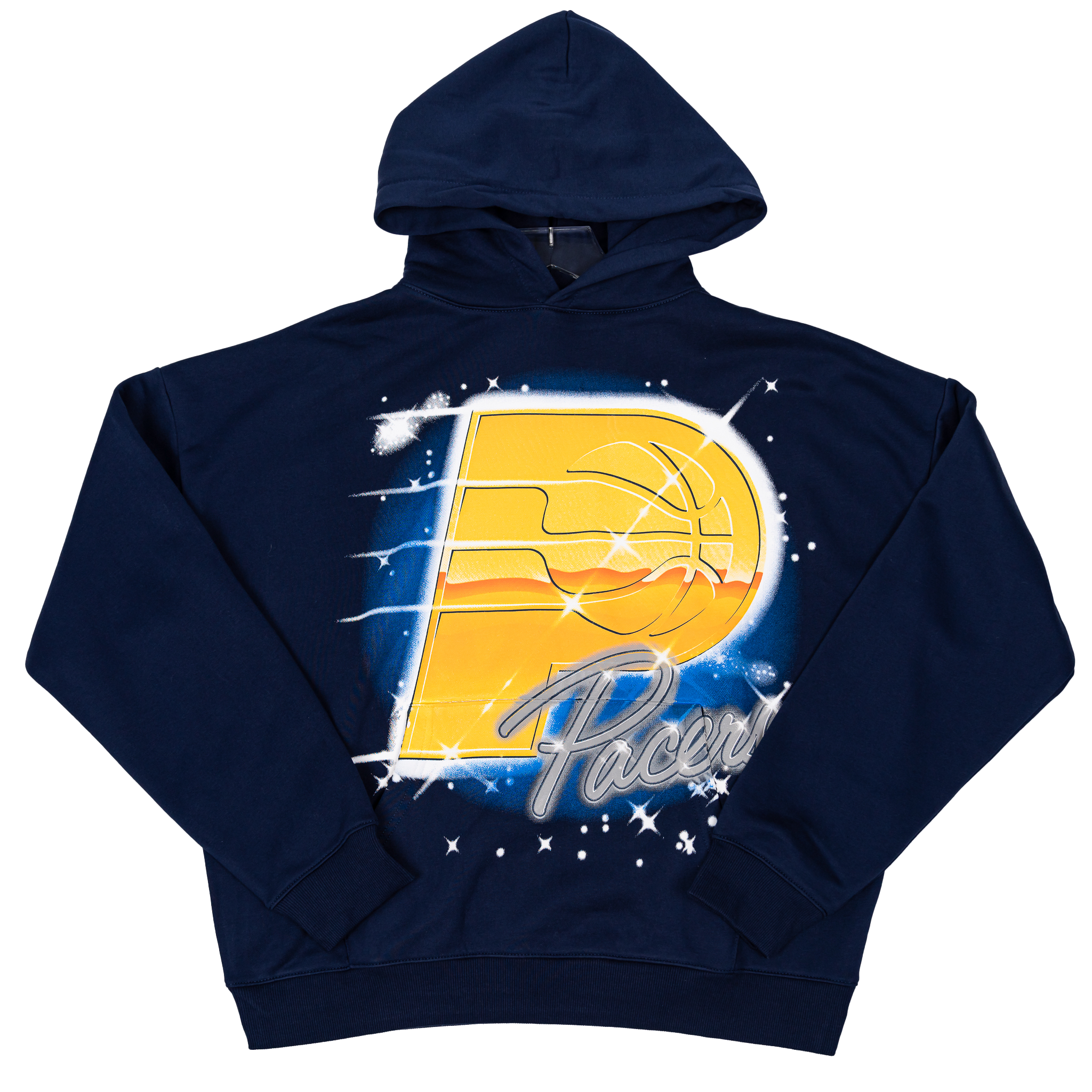 Adult Indiana Pacers Chrome Logo Hooded Sweatshirt in Navy by