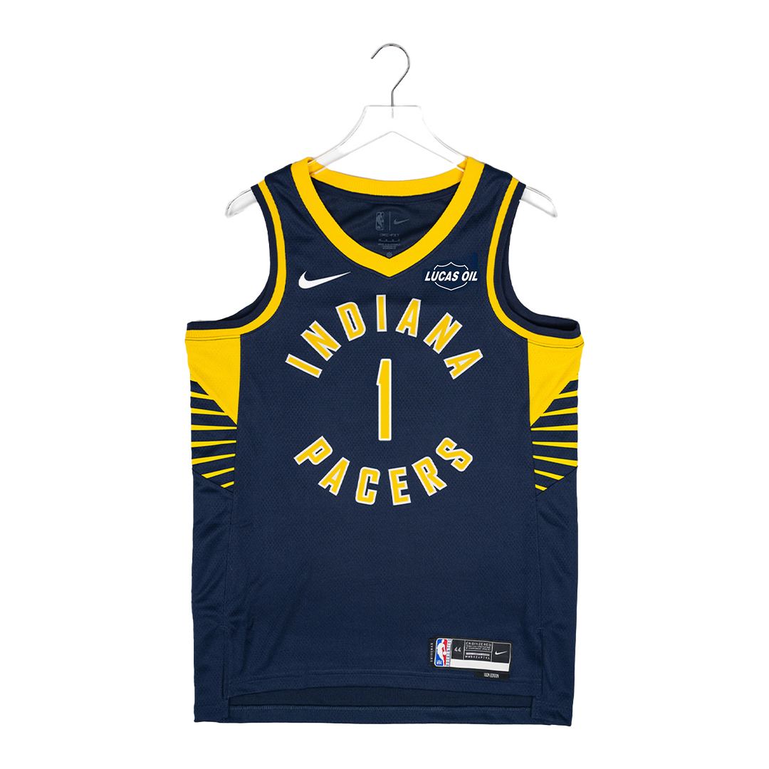 Adult Indiana Pacers #1 Obi Toppin Icon Swingman Jersey by Nike In Blue - Front View