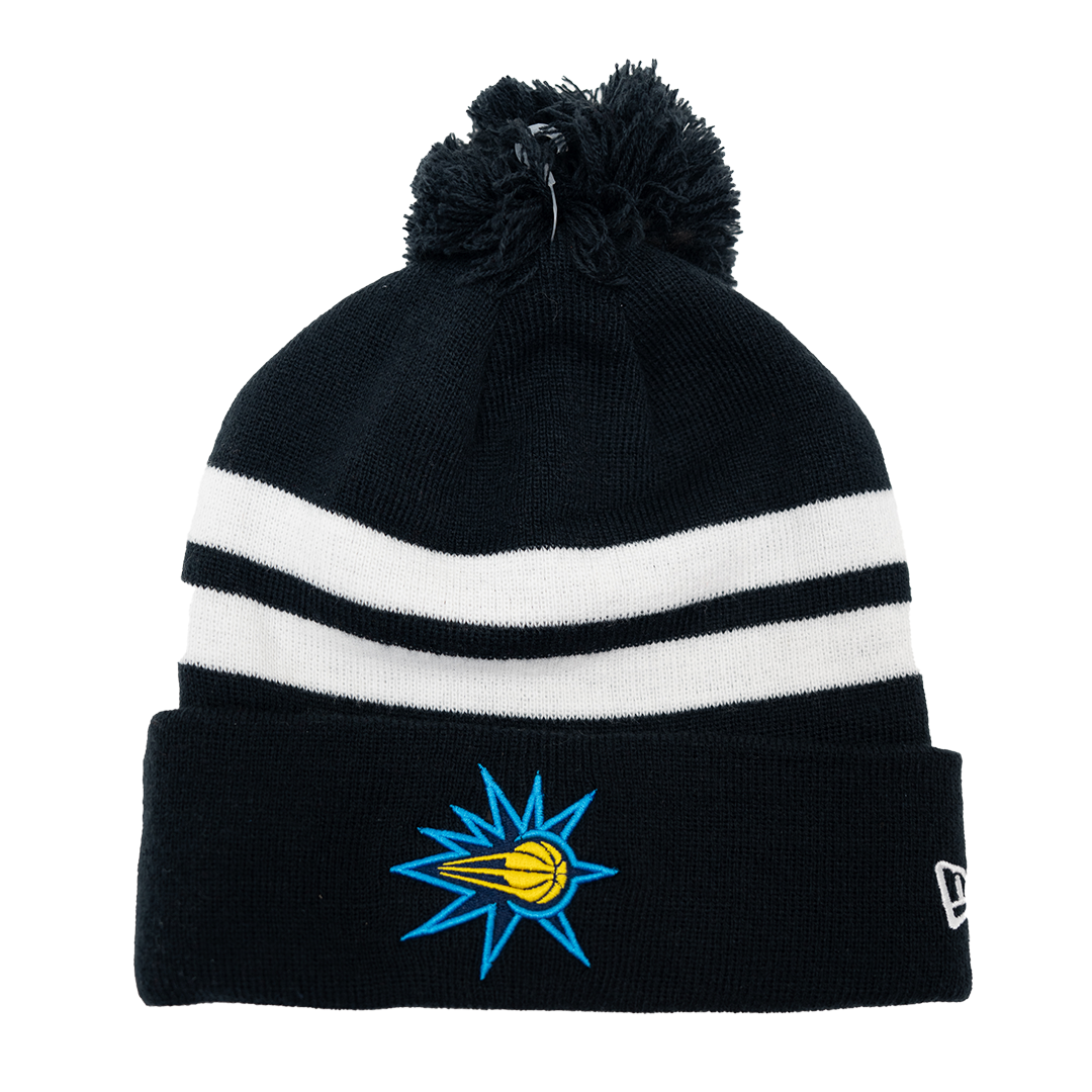 Adult Noblesville Boom Icon Striped Knit Hat in Navy by New Era