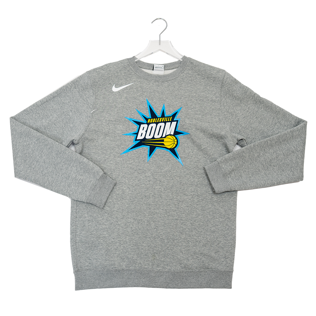 Adult Noblesville Boom Primary Logo Crewneck Sweatshirt in Grey by Nike