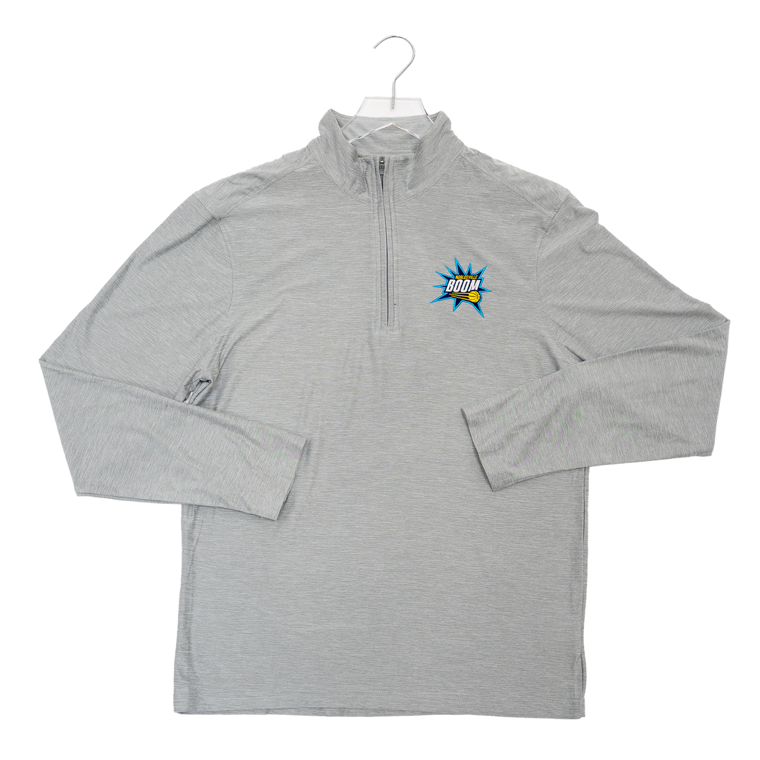 Adult Noblesville Boom 1/4 Zip Hunk Performance Shirt in Grey by Antigua