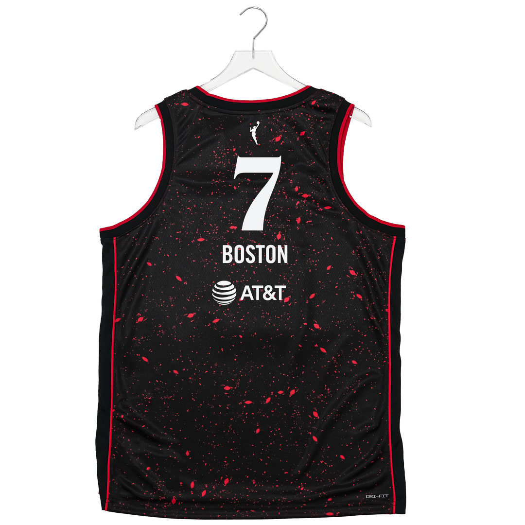 Adult Indiana Fever #7 Aliyah Boston Stranger Things Rebel Swingman Jersey in Black by Nike