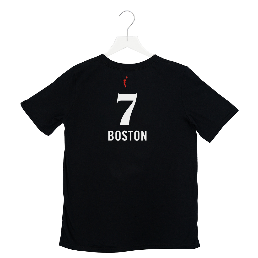 Youth Indiana Fever #7 Aliyah Boston Stranger Things Name and Number T-shirt in Black by Nike
