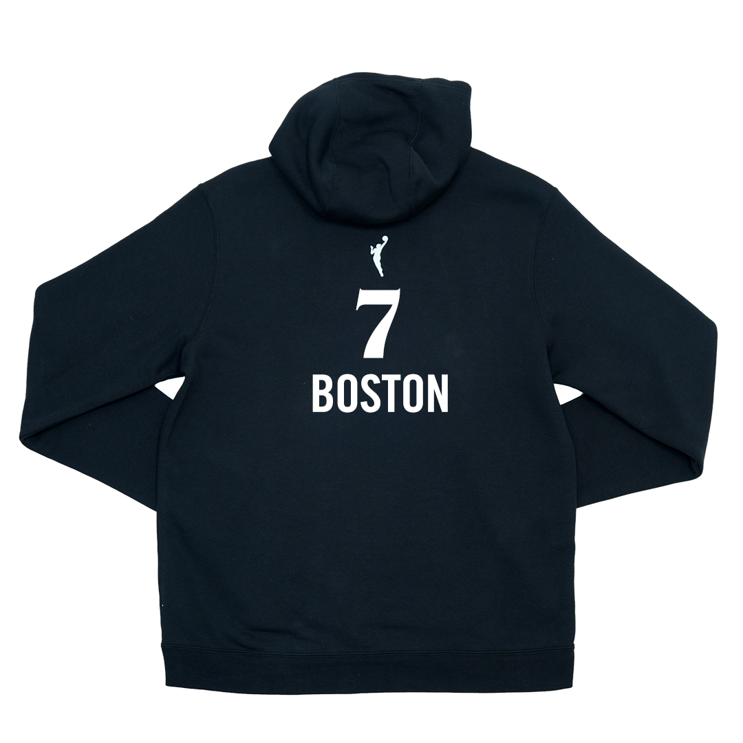 Adult Indiana Fever #7 Aliyah Boston Stranger Things Rebel Name and Number Hooded Sweatshirt in Black by Nike