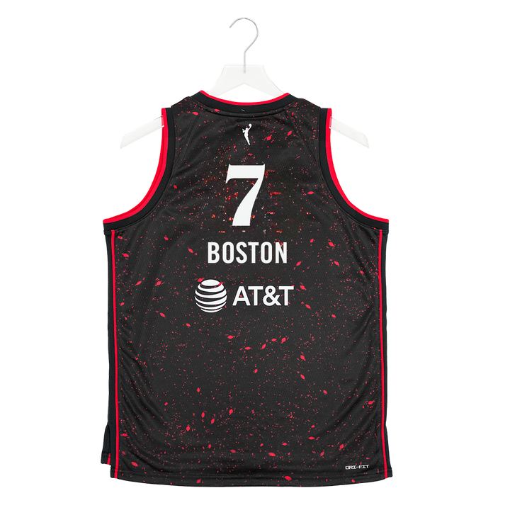 Youth Indiana Fever #7 Aliyah Boston Stranger Things Rebel Swingman Jersey in Black by Nike