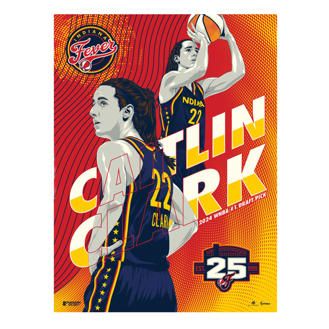 Indiana Fever Caitlin Clark Season 1 Limited Edition Poster in Navy by Uncanny Brands