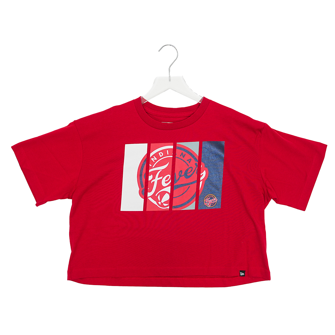 Women's Indiana Fever Boxy Crop T-shirt in Red by New Era