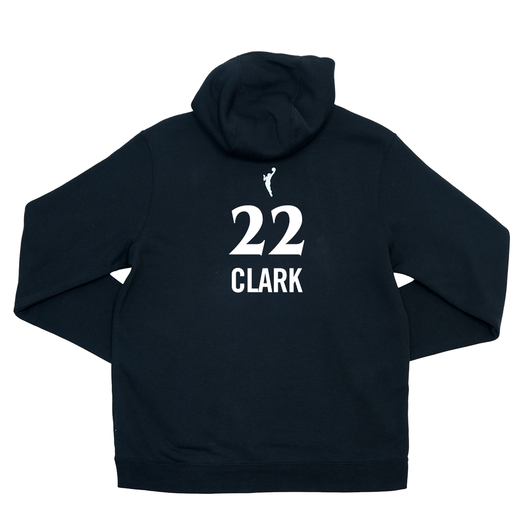 Adult Indiana Fever #22 Caitlin Clark Stranger Things Rebel Name and Number Hooded Sweatshirt in Black by Nike