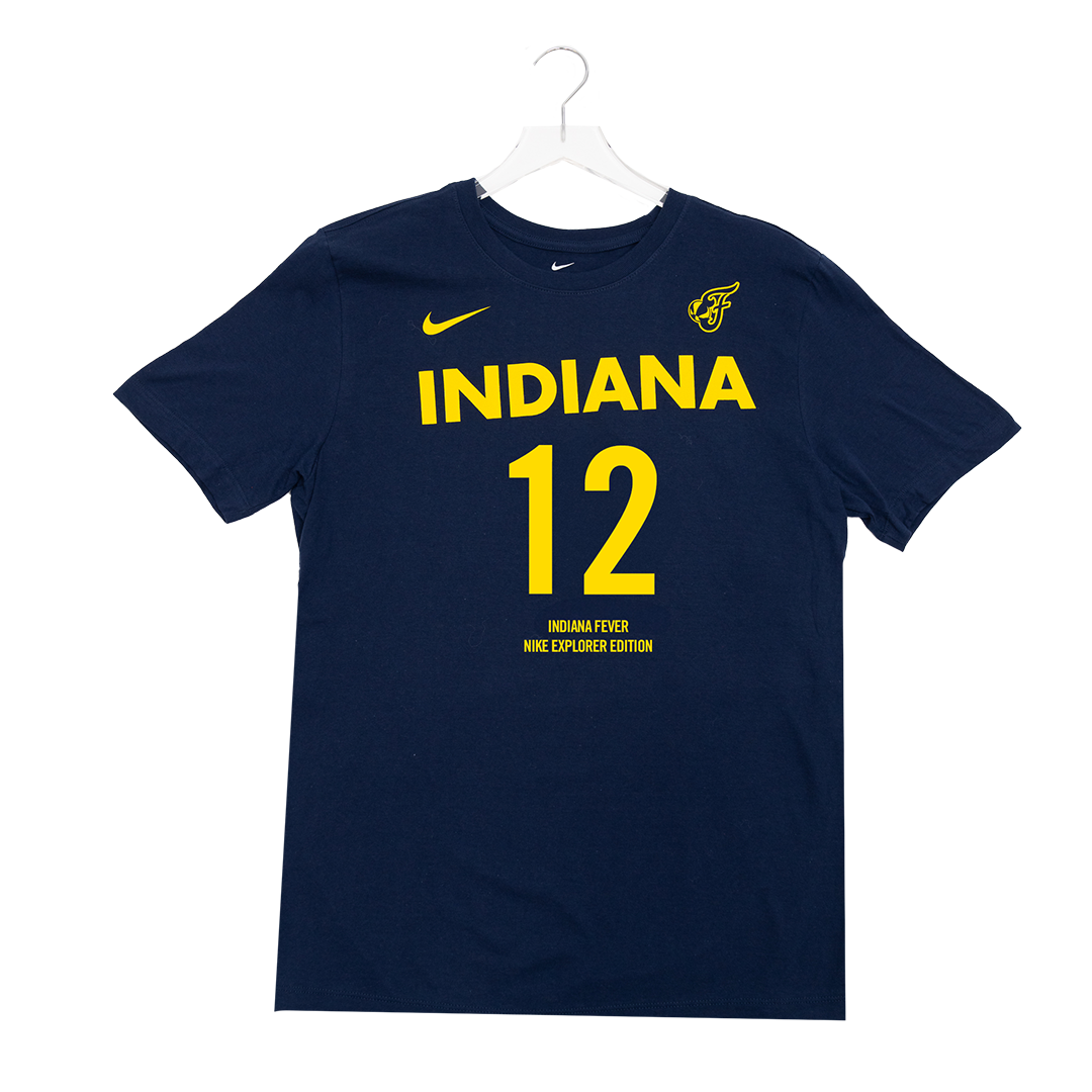 Adult Indiana Fever #12 Damiris Dantas Explorer Name and Number T-Shirt in Navy by Nike