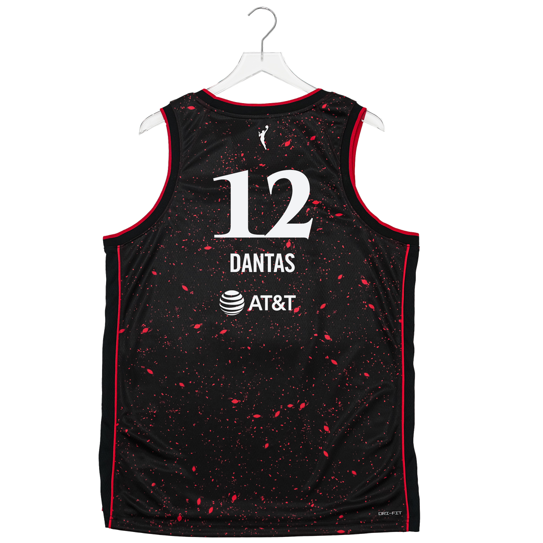 Adult Indiana Fever #12 Damiris Dantas Stranger Things Rebel Swingman Jersey in Black by Nike