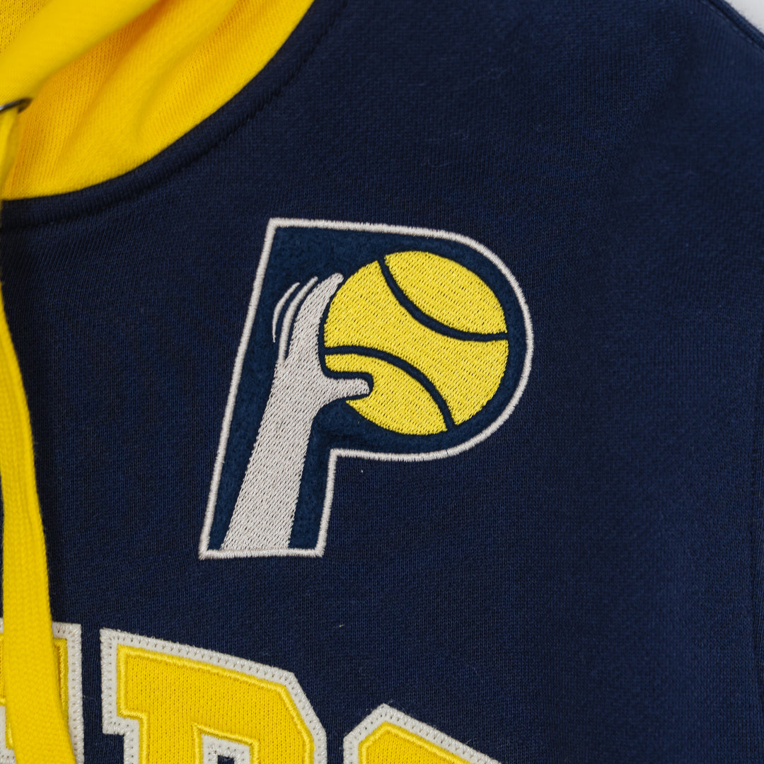 Adult Indiana Pacers Courtside Fleece Full-Zip Jacket in Navy by Mitchell and Ness