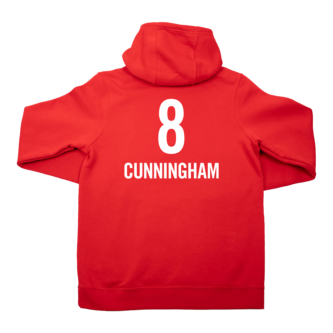 Adult Indiana Fever #8 Sophie Cunningham Rebel Name and Number Sweatshirt in Red by Nike