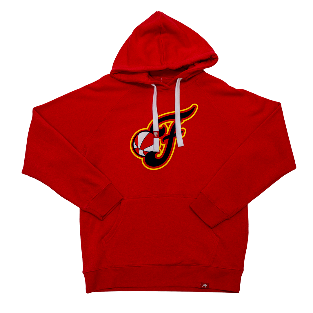 Adult Indiana Fever Secondary Logo Olsen Hooded Sweatshirt in Red by Sportiqe