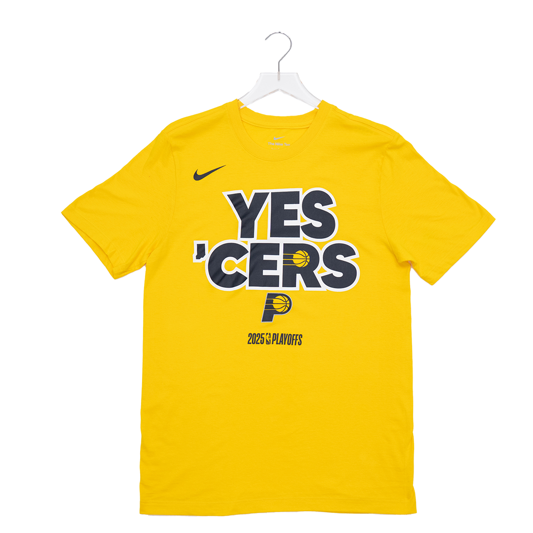 Adult Indiana Pacers Yes 'Cers Playoff Mantra T-shirt in Gold by Nike