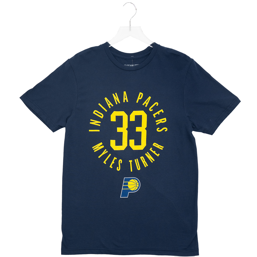 Adult Indiana Pacers #33 Myles Turner Alternate Icon Name and Number T-shirt in Navy by Pacers Team Store
