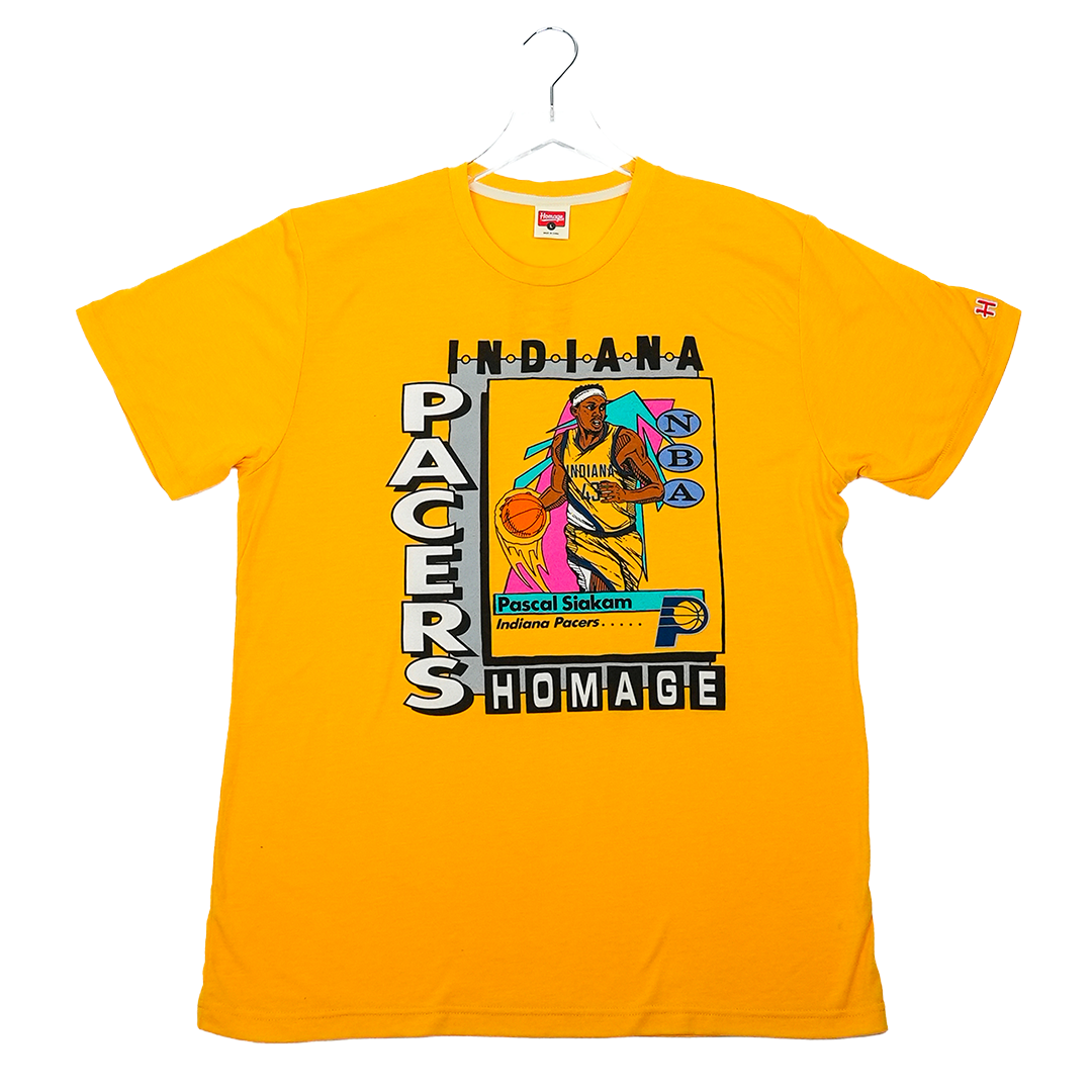 Adult Indiana Pacers Pascal Siakam Skybox T-shirt in Gold by Homage