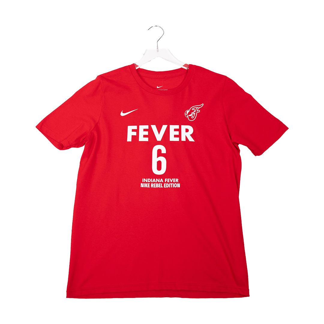 Adult Indiana Fever #6 Natasha Howard Rebel Name and Number T-Shirt in Red by Nike