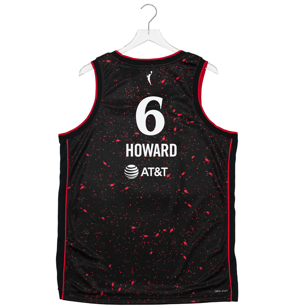 Adult Indiana Fever #6 Natasha Howard Stranger Things Rebel Swingman Jersey in Black by Nike