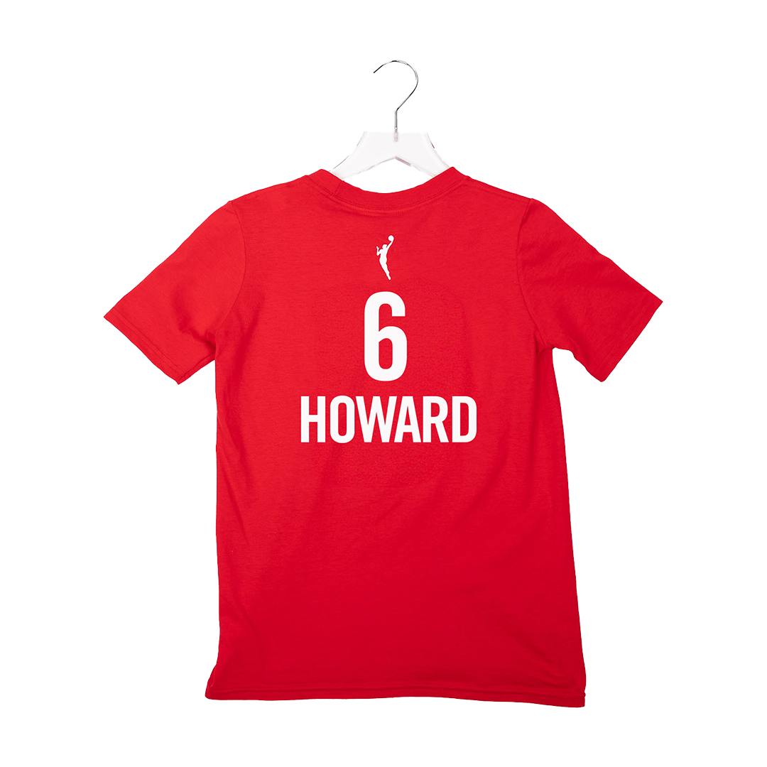 Adult Indiana Fever #6 Natasha Howard Rebel Name and Number T-Shirt in Red by Nike