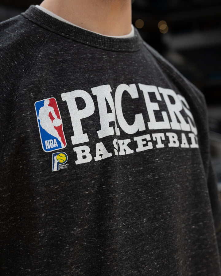 Adult Indiana Pacers NBA Logoman Crewneck Sweatshirt in Black by Homage